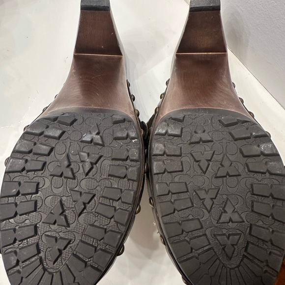 Coach Sabrina Leather Heels Mules/Clogs. Patchwork Vintage Sz 10 - Picture 5 of 6